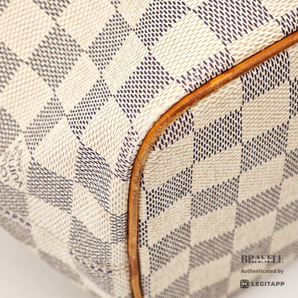 LOUIS VUITTON Saleya PM Damier Azur Canvas White Tote Bag 【ImportFeeFREE】