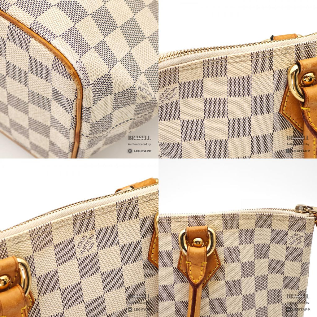 LOUIS VUITTON Saleya PM Damier Azur Canvas White Tote Bag 【ImportFeeFREE】
