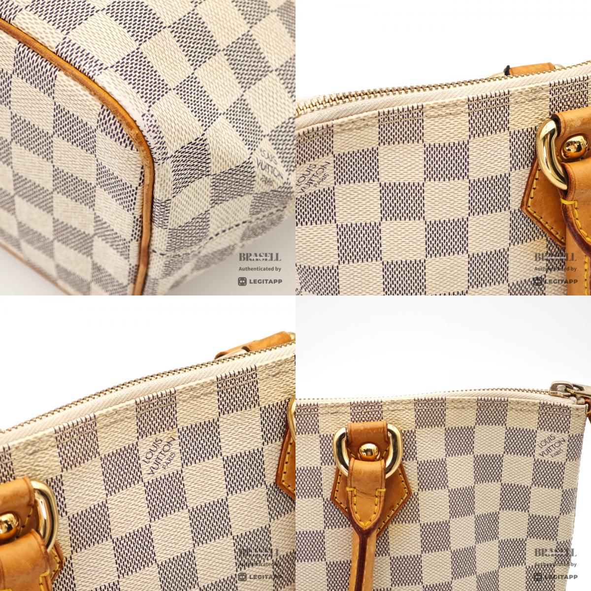 LOUIS VUITTON Saleya PM Damier Azur Canvas White Tote Bag 【ImportFeeFREE】