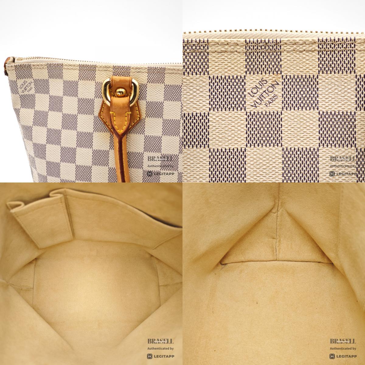 LOUIS VUITTON Saleya PM Damier Azur Canvas White Tote Bag 【ImportFeeFREE】