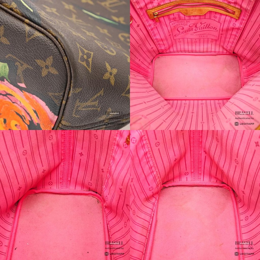 LOUIS VUITTON Neverfull MM Monogram Rose Canvas Tote Bag 【ImportFeeFREE】