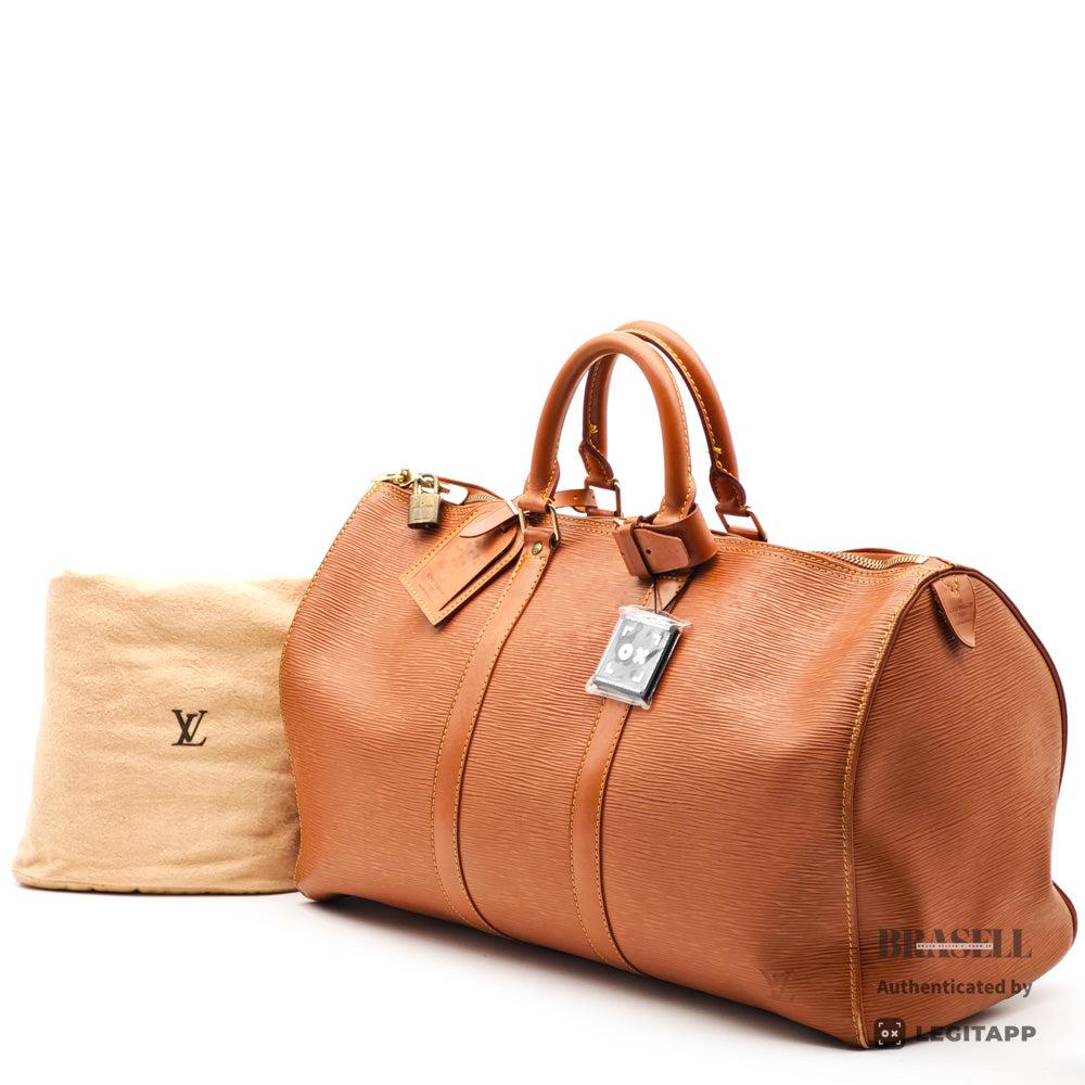 LOUIS VUITTON Keepall 45 Epi Leather Brown Boston Bag M42978 【ImportFeeFREE】