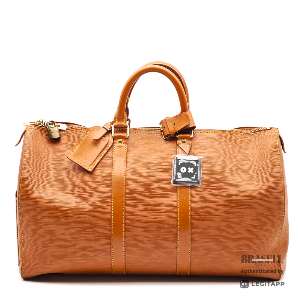 LOUIS VUITTON Keepall 45 Epi Leather Brown Boston Bag M42978 【ImportFeeFREE】