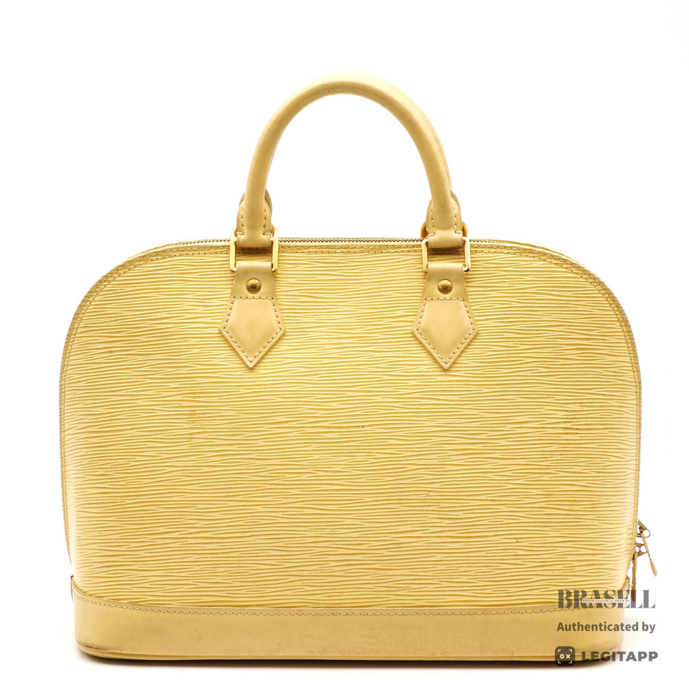 LOUIS VUITTON Alma Epi Leather Yellow Hand Bag M5214A 【ImportFeeFREE】