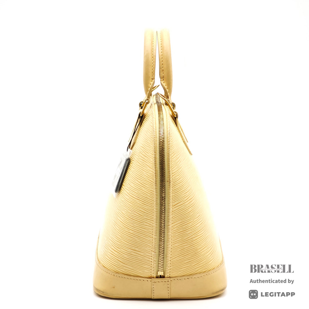 LOUIS VUITTON Alma Epi Leather Yellow Hand Bag M5214A 【ImportFeeFREE】