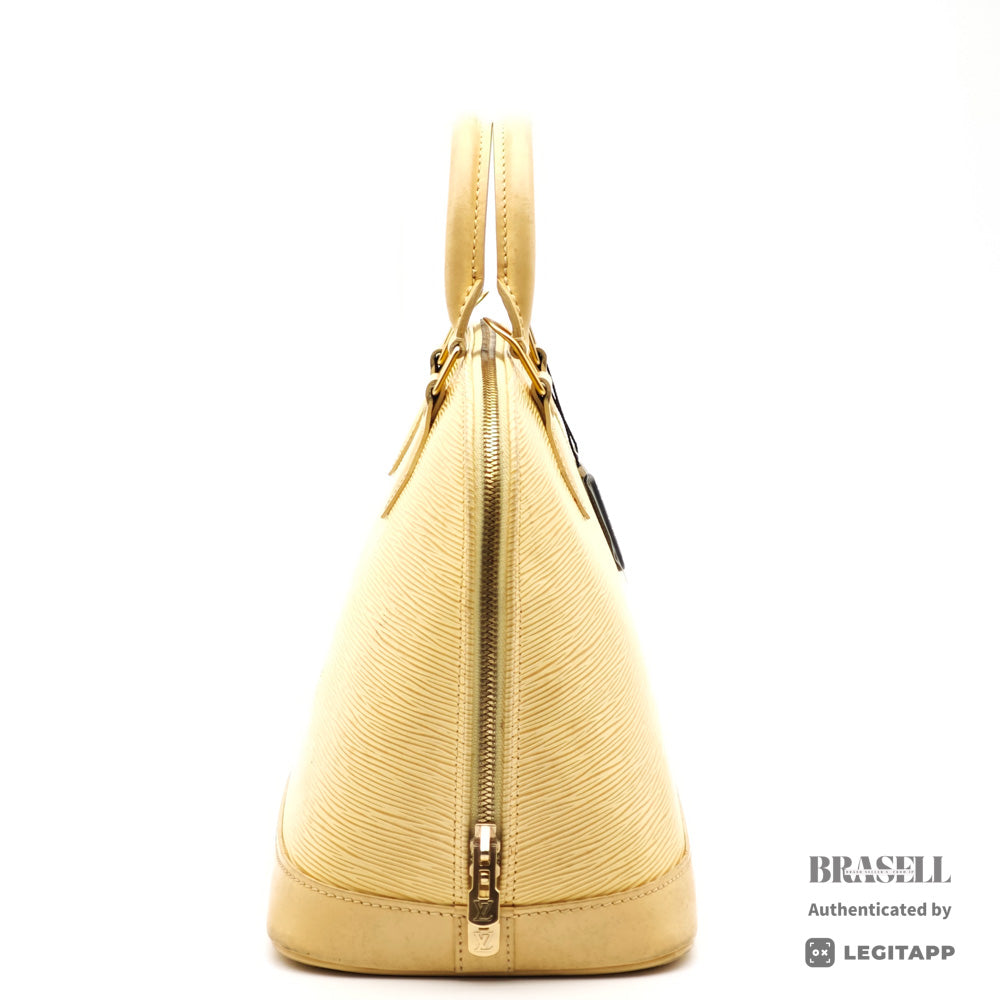 LOUIS VUITTON Alma Epi Leather Yellow Hand Bag M5214A 【ImportFeeFREE】