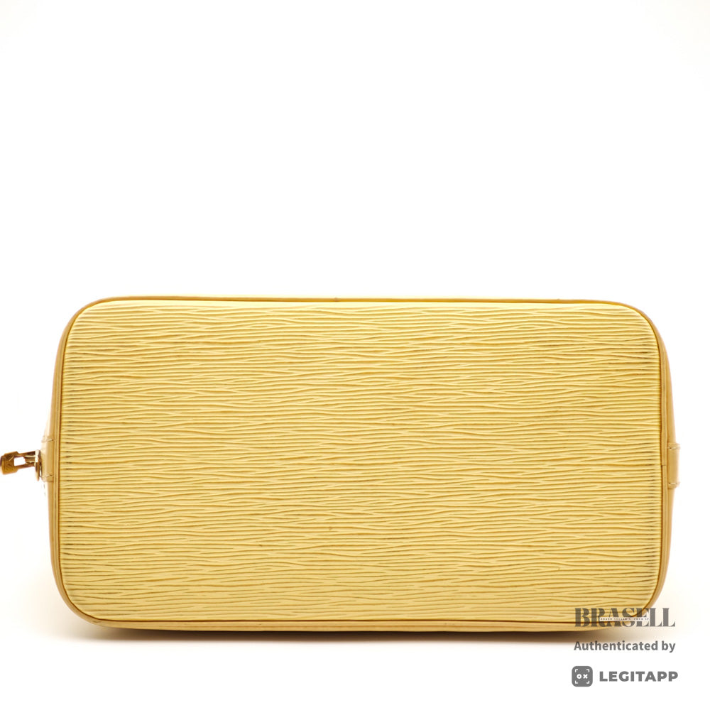 LOUIS VUITTON Alma Epi Leather Yellow Hand Bag M5214A 【ImportFeeFREE】