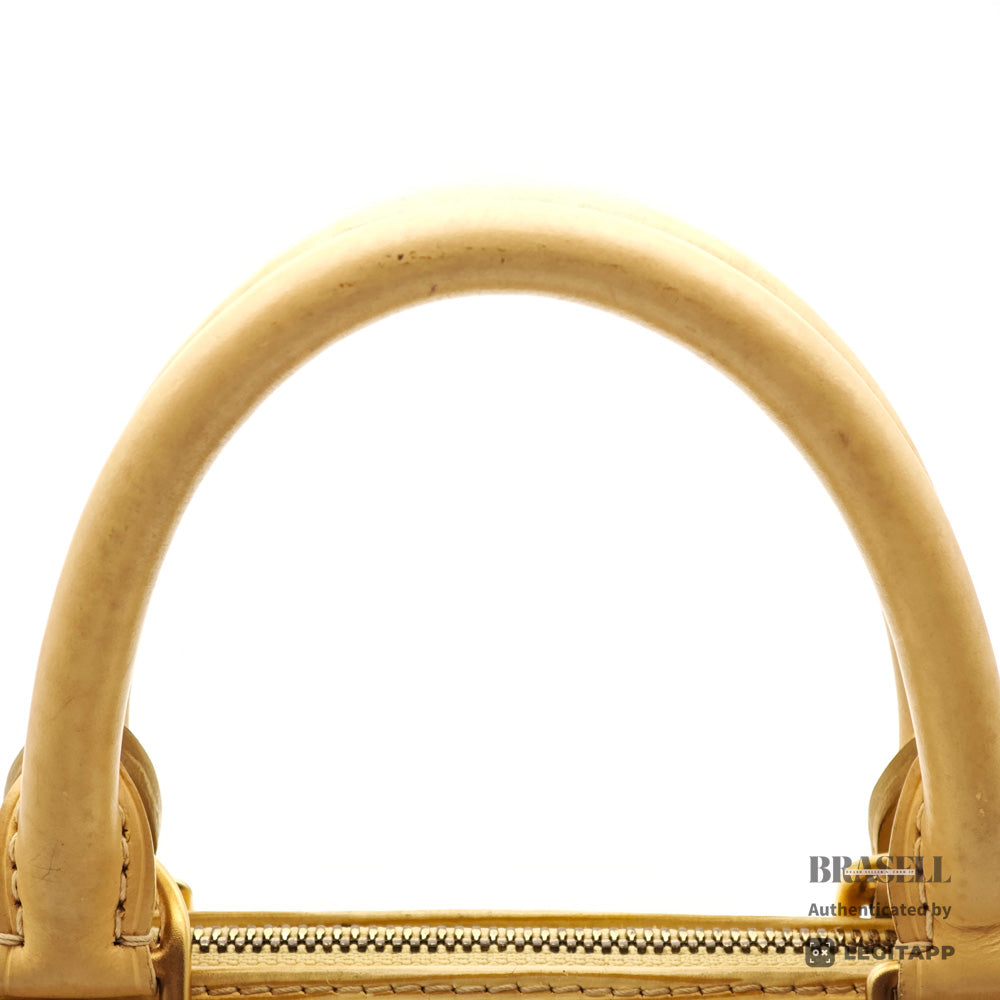 LOUIS VUITTON Alma Epi Leather Yellow Hand Bag M5214A 【ImportFeeFREE】