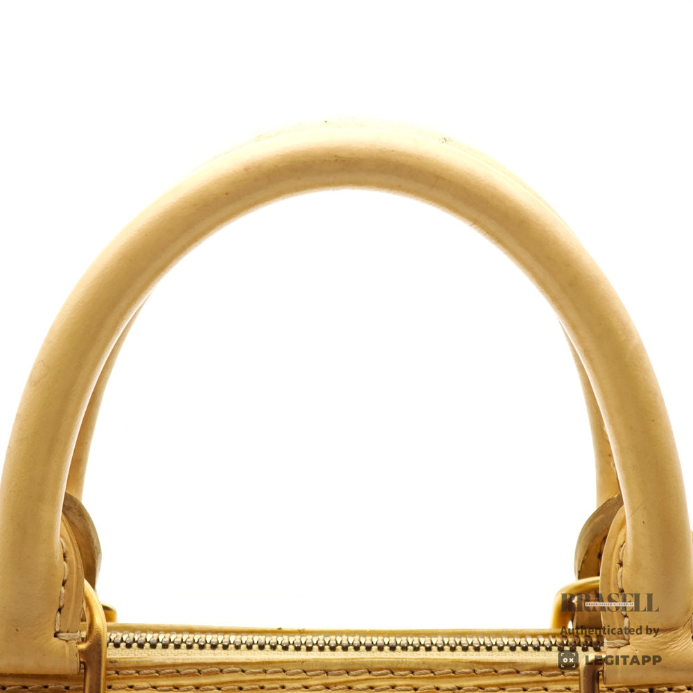 LOUIS VUITTON Alma Epi Leather Yellow Hand Bag M5214A 【ImportFeeFREE】