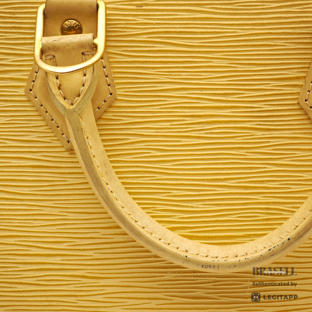 LOUIS VUITTON Alma Epi Leather Yellow Hand Bag M5214A 【ImportFeeFREE】