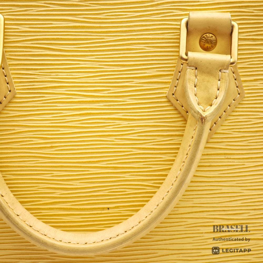 LOUIS VUITTON Alma Epi Leather Yellow Hand Bag M5214A 【ImportFeeFREE】