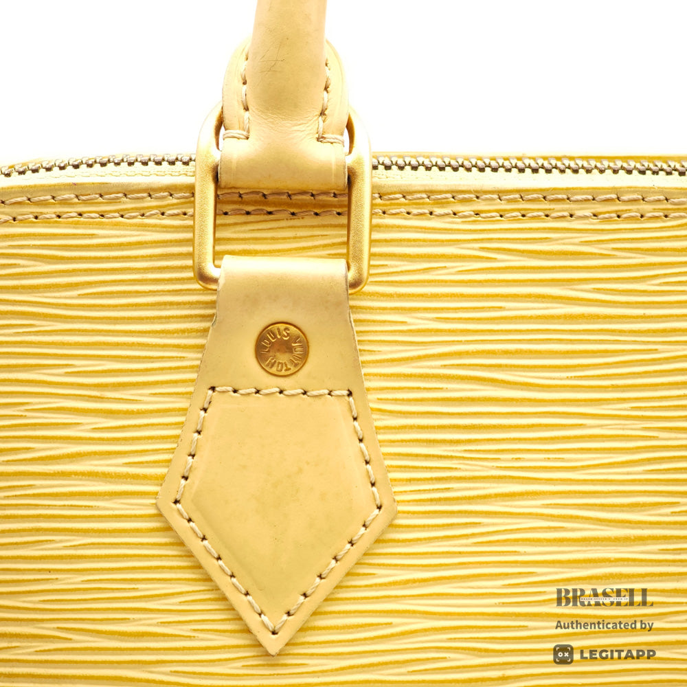 LOUIS VUITTON Alma Epi Leather Yellow Hand Bag M5214A 【ImportFeeFREE】