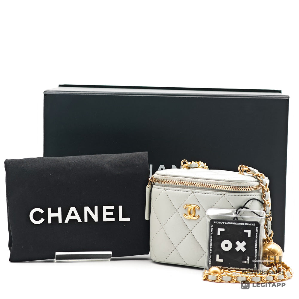 CHANEL Small Vanity Case Matelasse Lambskin Chain Shoulder Bag【ImportFeeFREE】