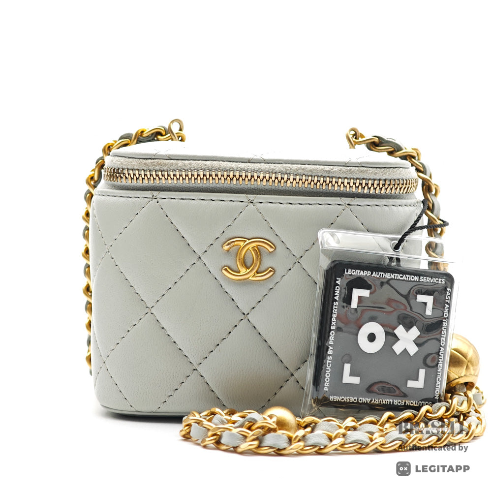 CHANEL Small Vanity Case Matelasse Lambskin Chain Shoulder Bag【ImportFeeFREE】