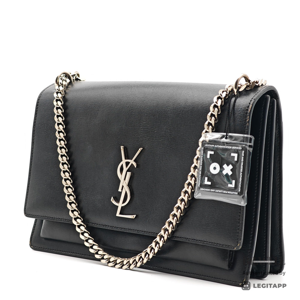 SAINT LAURENT Sunset Leather YSL Logo Chain Shoulder Bag 【ImportFeeFREE】