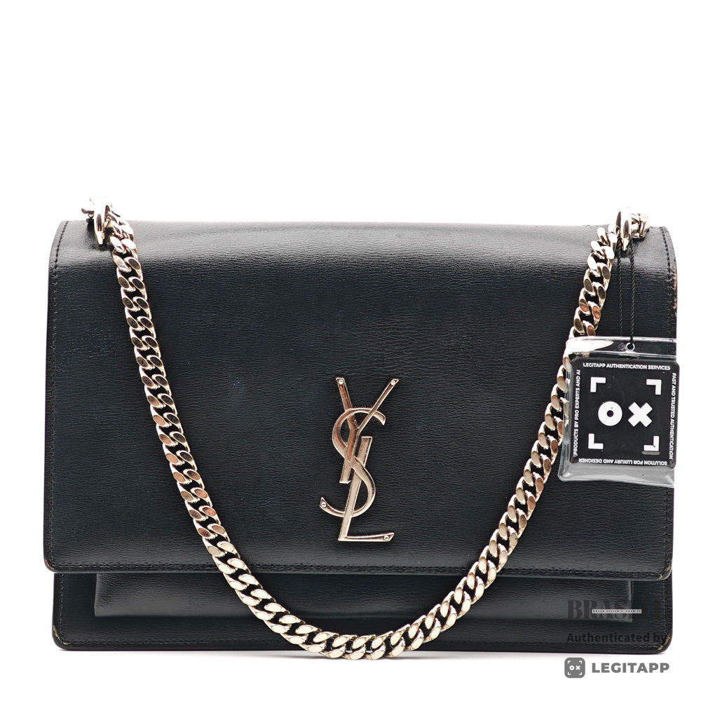 SAINT LAURENT Sunset Leather YSL Logo Chain Shoulder Bag 【ImportFeeFREE】
