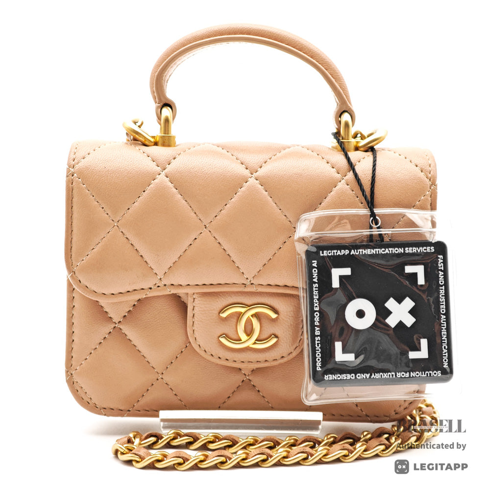 CHANEL Mini Matelasse Lambskin Leather Chain Shoulder Bag 【ImportFeeFREE】