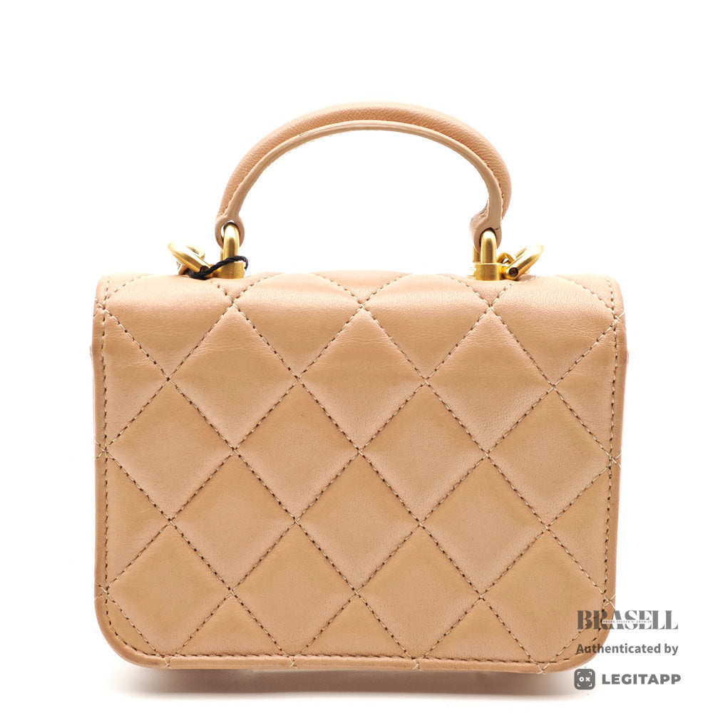 CHANEL Mini Matelasse Lambskin Leather Chain Shoulder Bag 【ImportFeeFREE】