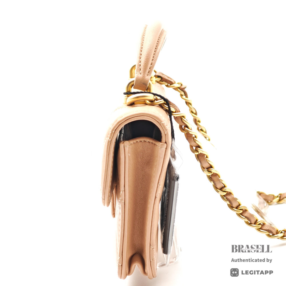 CHANEL Mini Matelasse Lambskin Leather Chain Shoulder Bag 【ImportFeeFREE】