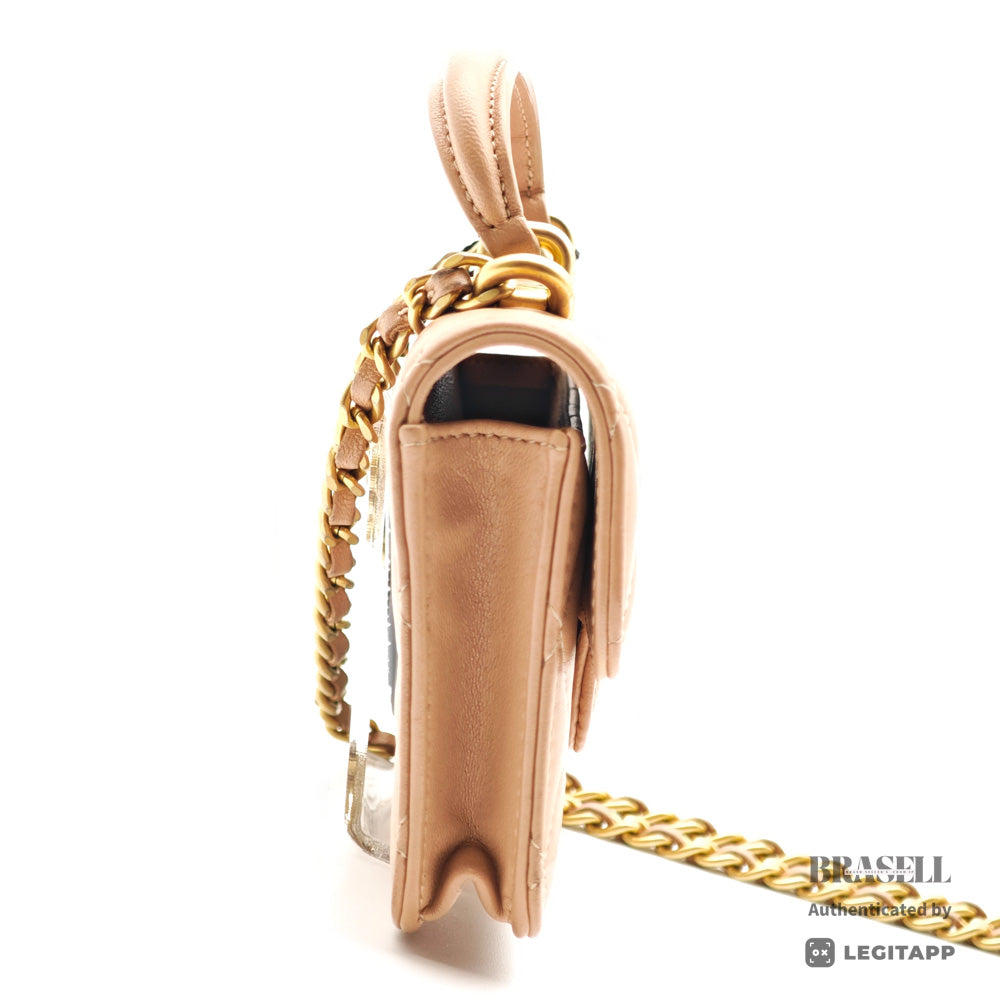 CHANEL Mini Matelasse Lambskin Leather Chain Shoulder Bag 【ImportFeeFREE】