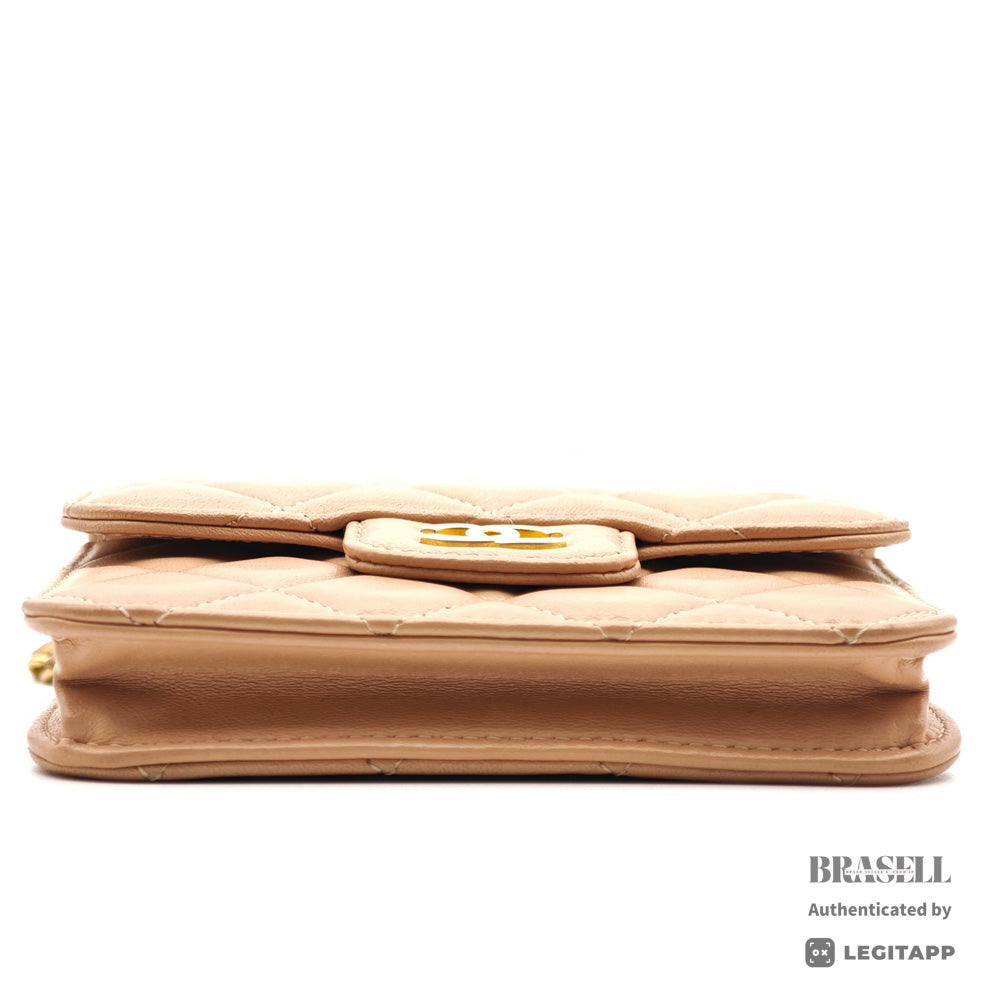 CHANEL Mini Matelasse Lambskin Leather Chain Shoulder Bag 【ImportFeeFREE】