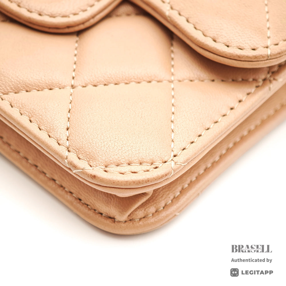 CHANEL Mini Matelasse Lambskin Leather Chain Shoulder Bag 【ImportFeeFREE】