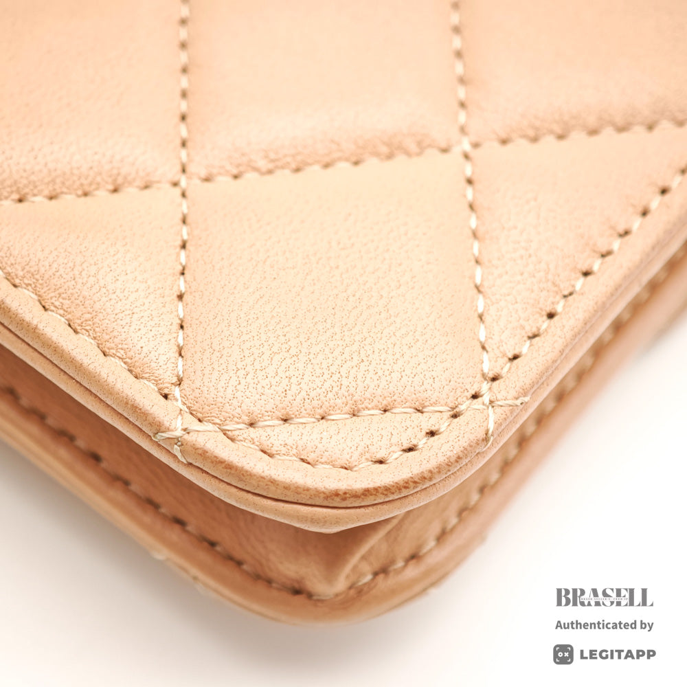 CHANEL Mini Matelasse Lambskin Leather Chain Shoulder Bag 【ImportFeeFREE】