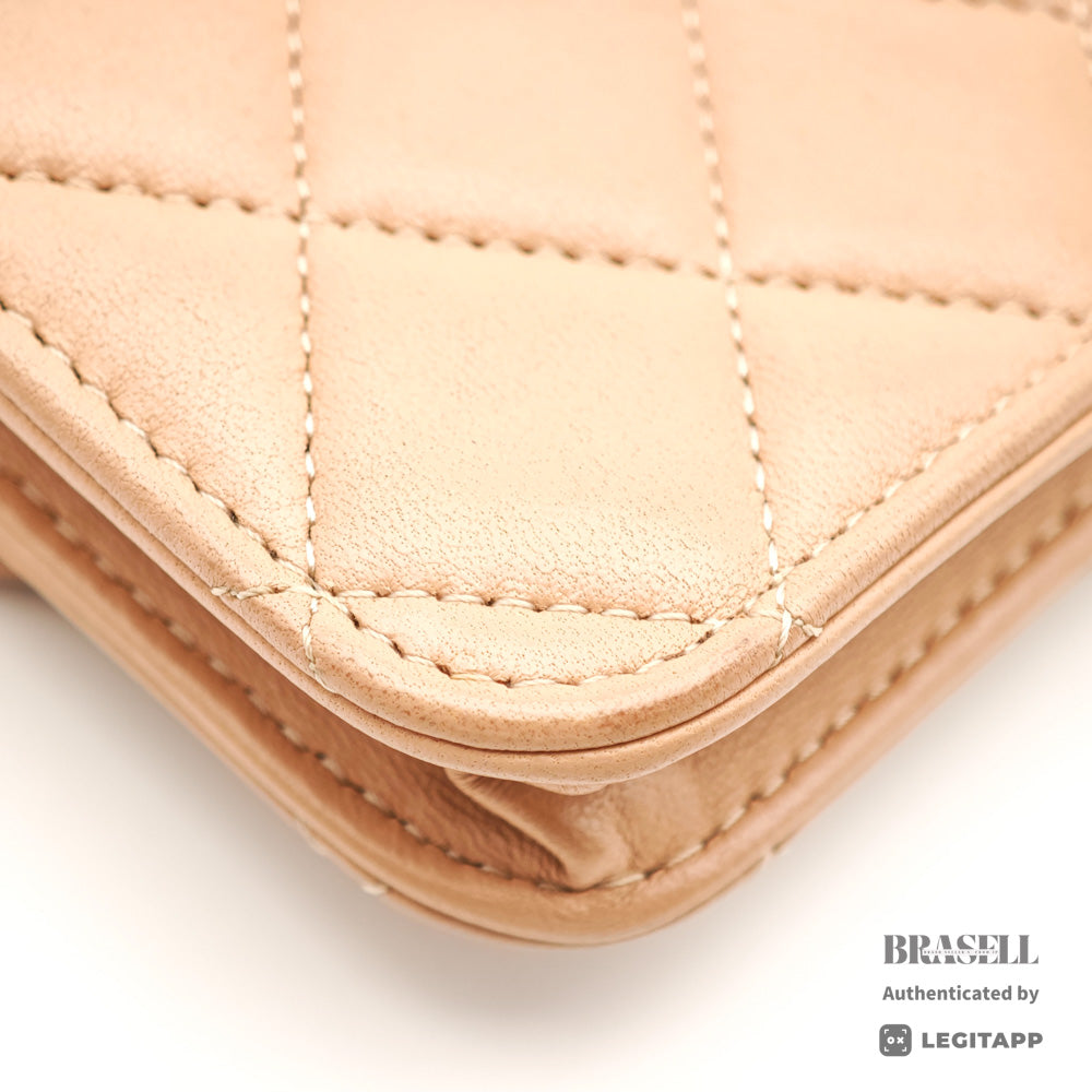 CHANEL Mini Matelasse Lambskin Leather Chain Shoulder Bag 【ImportFeeFREE】
