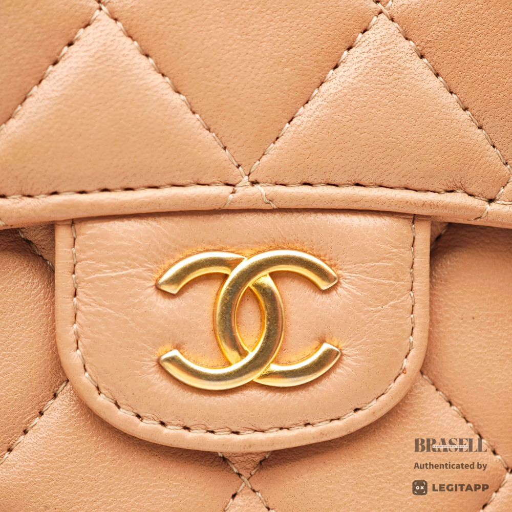 CHANEL Mini Matelasse Lambskin Leather Chain Shoulder Bag 【ImportFeeFREE】