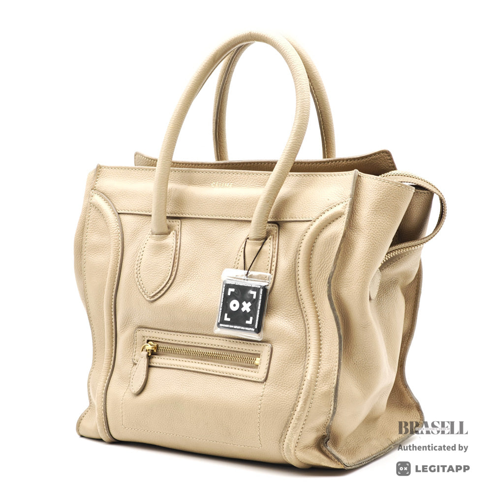 CELINE Luggage Micro Shopper Leather Tote Bag 【ImportFeeFREE】