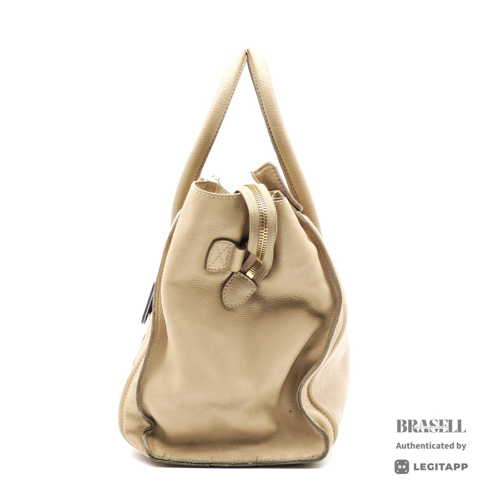 CELINE Luggage Micro Shopper Leather Tote Bag 【ImportFeeFREE】