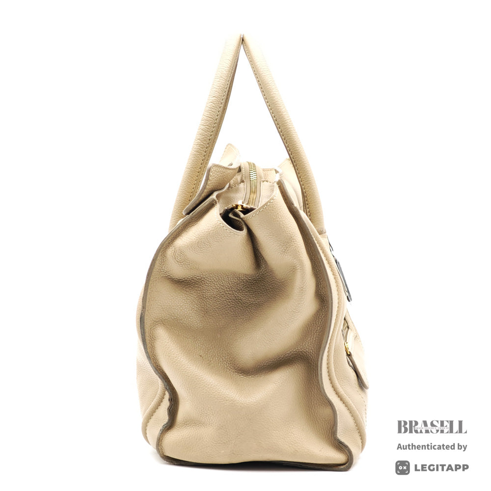 CELINE Luggage Micro Shopper Leather Tote Bag 【ImportFeeFREE】