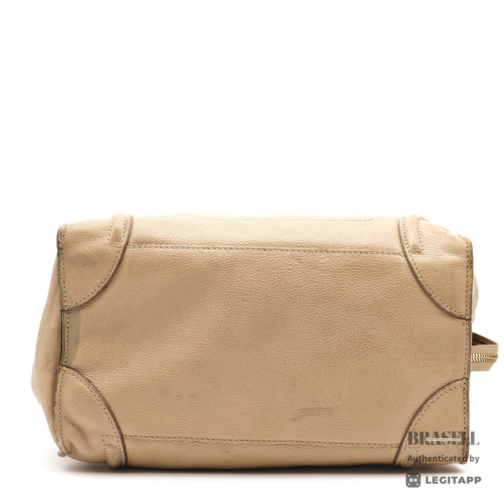 CELINE Luggage Micro Shopper Leather Tote Bag 【ImportFeeFREE】