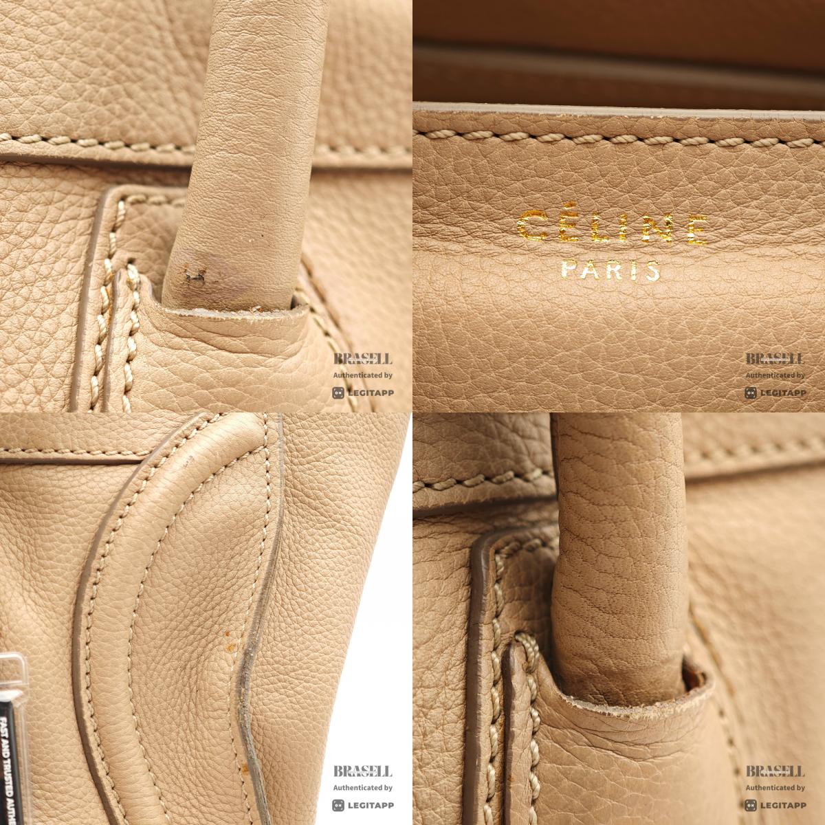 CELINE Luggage Micro Shopper Leather Tote Bag 【ImportFeeFREE】