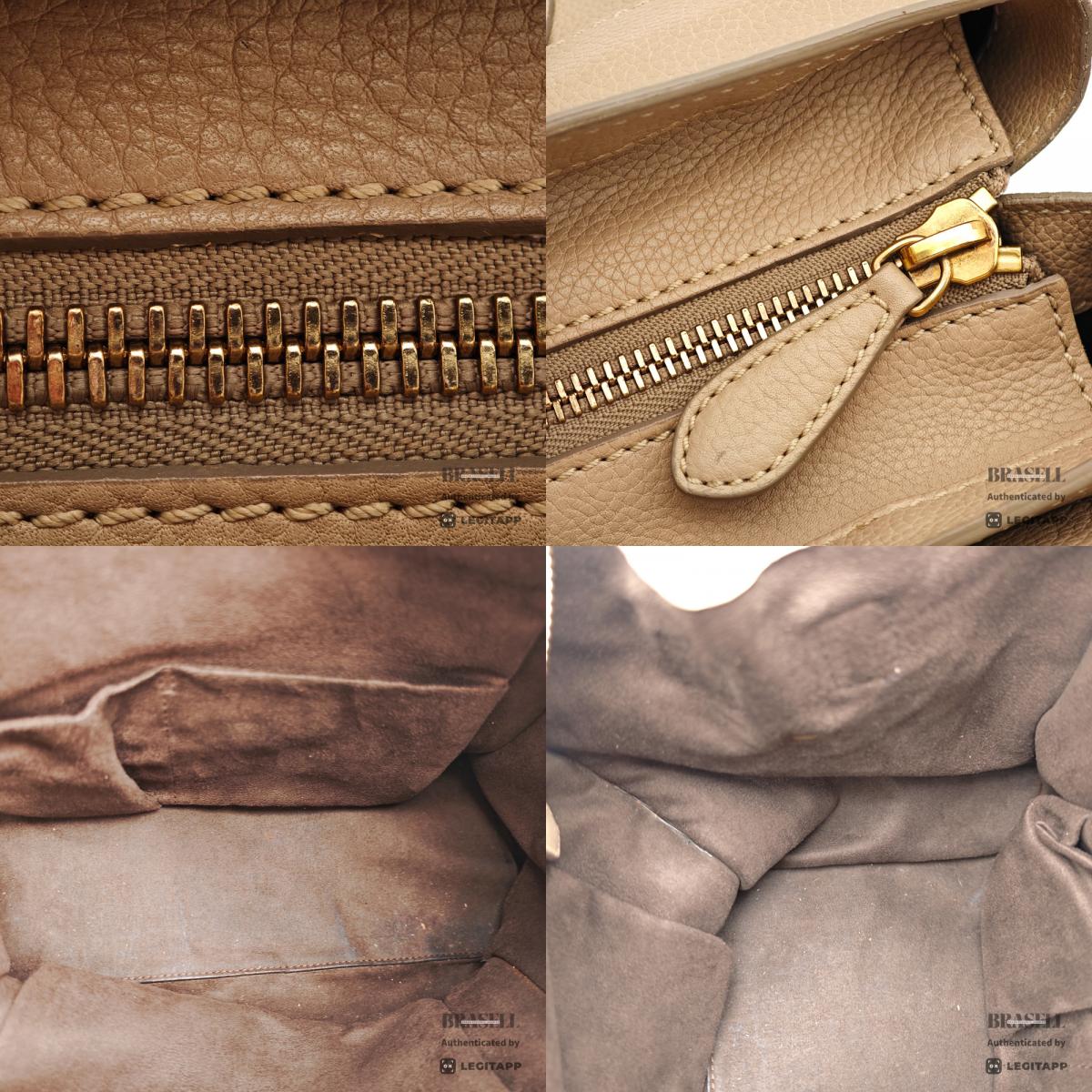 CELINE Luggage Micro Shopper Leather Tote Bag 【ImportFeeFREE】