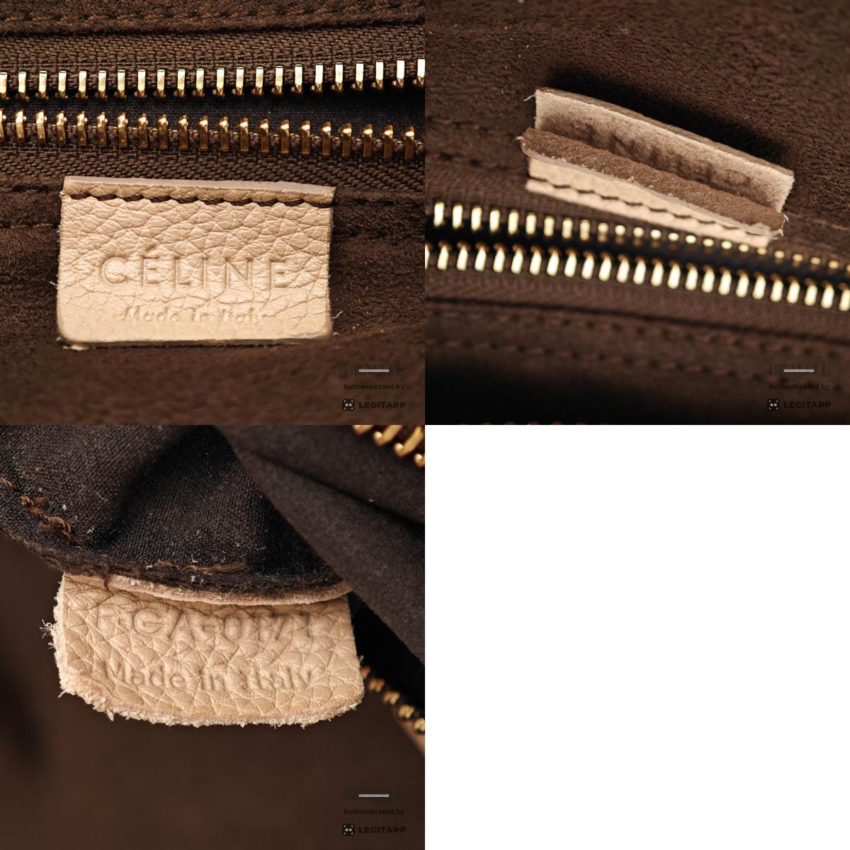 CELINE Luggage Micro Shopper Leather Tote Bag 【ImportFeeFREE】