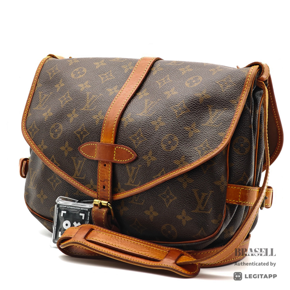 LOUIS VUITTON Saumur 30 Monogram Canvas Brown Shoulder Bag 【ImportFeeFREE】