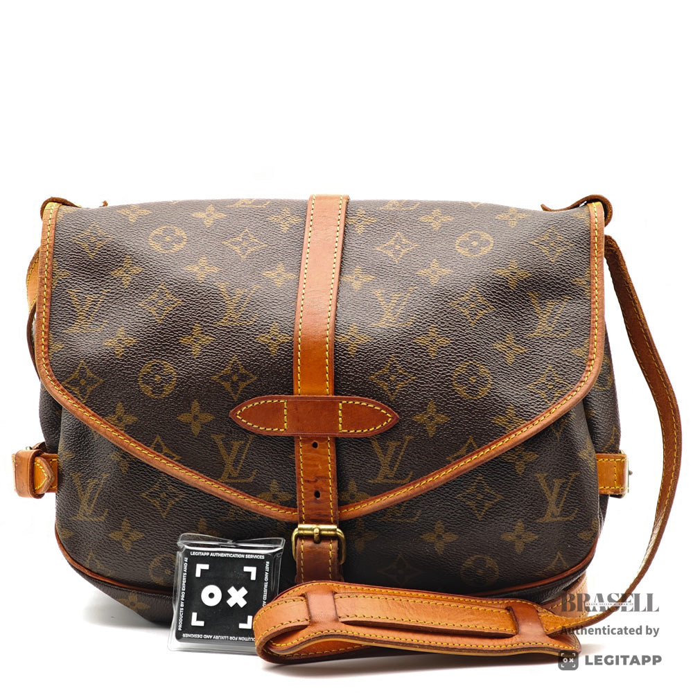 LOUIS VUITTON Saumur 30 Monogram Canvas Brown Shoulder Bag 【ImportFeeFREE】