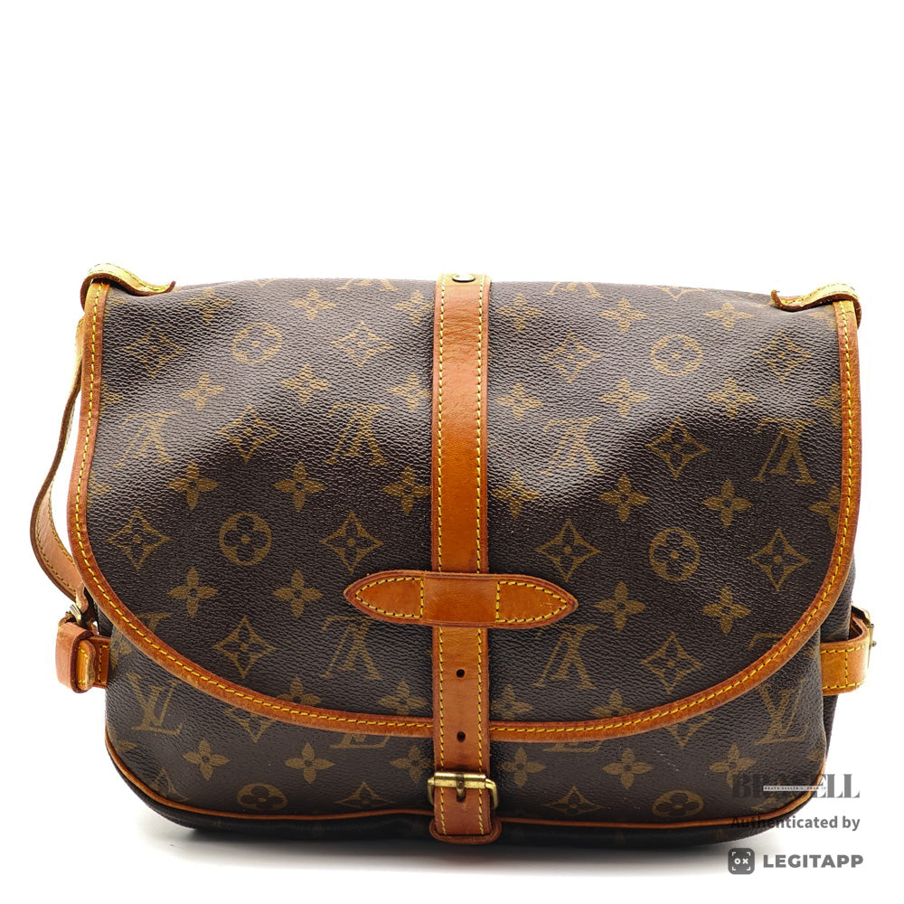 LOUIS VUITTON Saumur 30 Monogram Canvas Brown Shoulder Bag 【ImportFeeFREE】