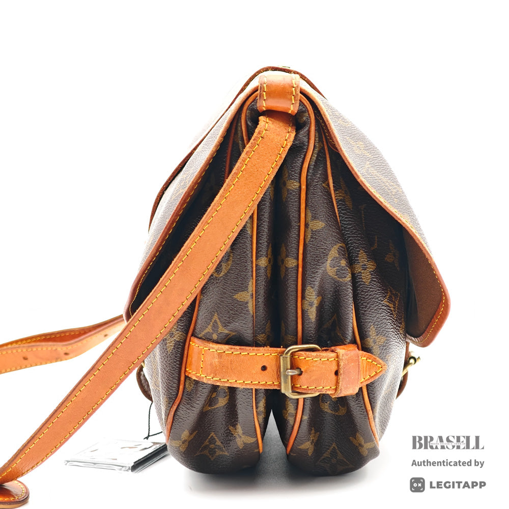 LOUIS VUITTON Saumur 30 Monogram Canvas Brown Shoulder Bag 【ImportFeeFREE】
