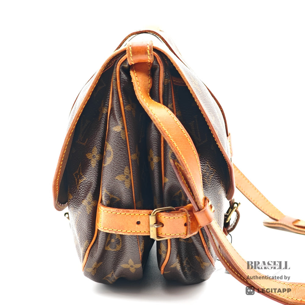 LOUIS VUITTON Saumur 30 Monogram Canvas Brown Shoulder Bag 【ImportFeeFREE】