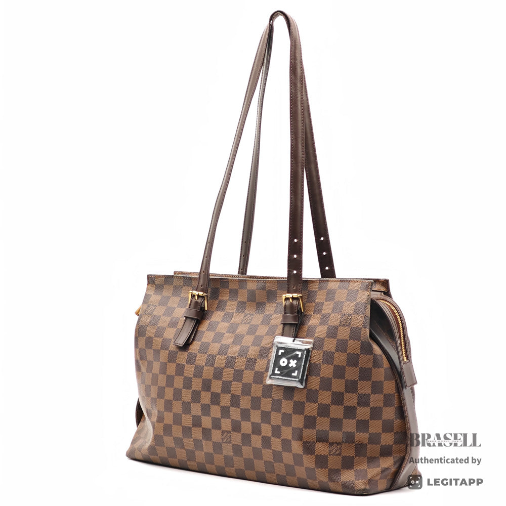 LOUIS VUITTON Chelsea Damier Canvas Brown Hand Bag N51119 【ImportFeeFREE】