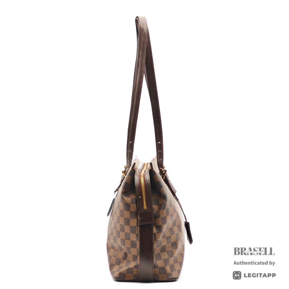 LOUIS VUITTON Chelsea Damier Canvas Brown Hand Bag N51119 【ImportFeeFREE】