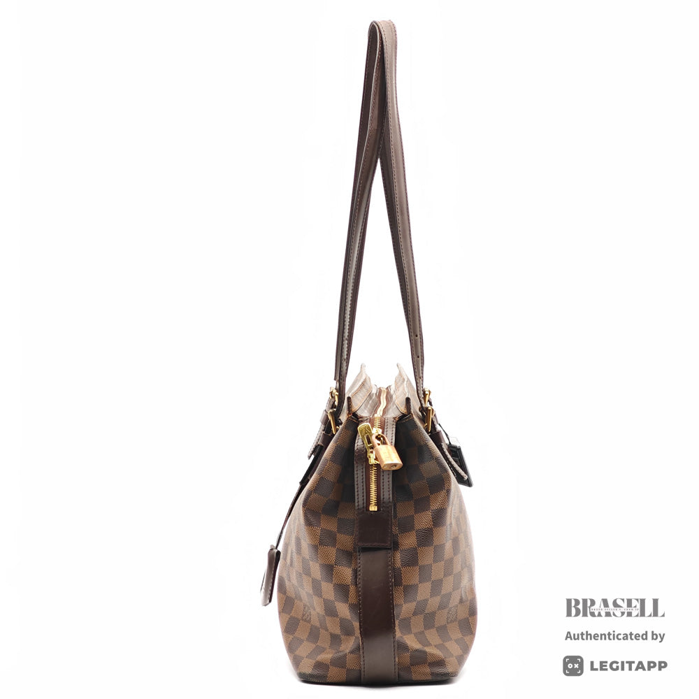 LOUIS VUITTON Chelsea Damier Canvas Brown Hand Bag N51119 【ImportFeeFREE】