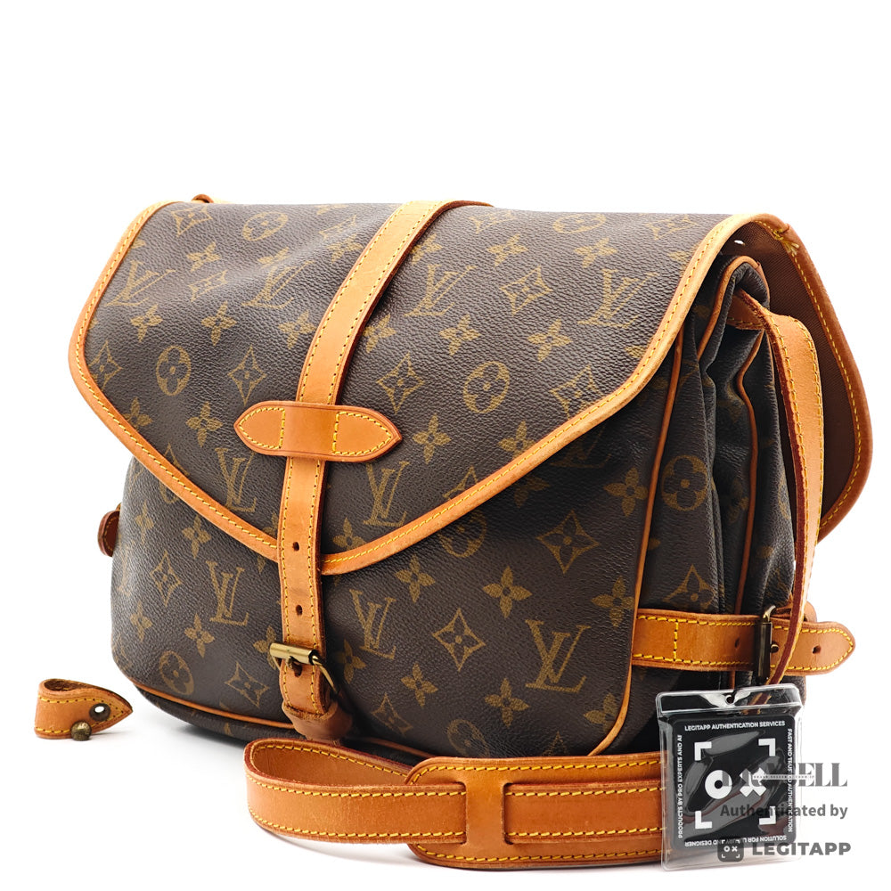 LOUIS VUITTON Saumur 30 Monogram Canvas Brown Shoulder Bag 【ImportFeeFREE】