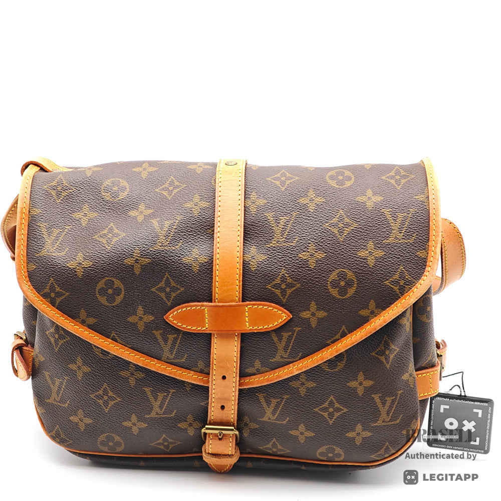 LOUIS VUITTON Saumur 30 Monogram Canvas Brown Shoulder Bag 【ImportFeeFREE】