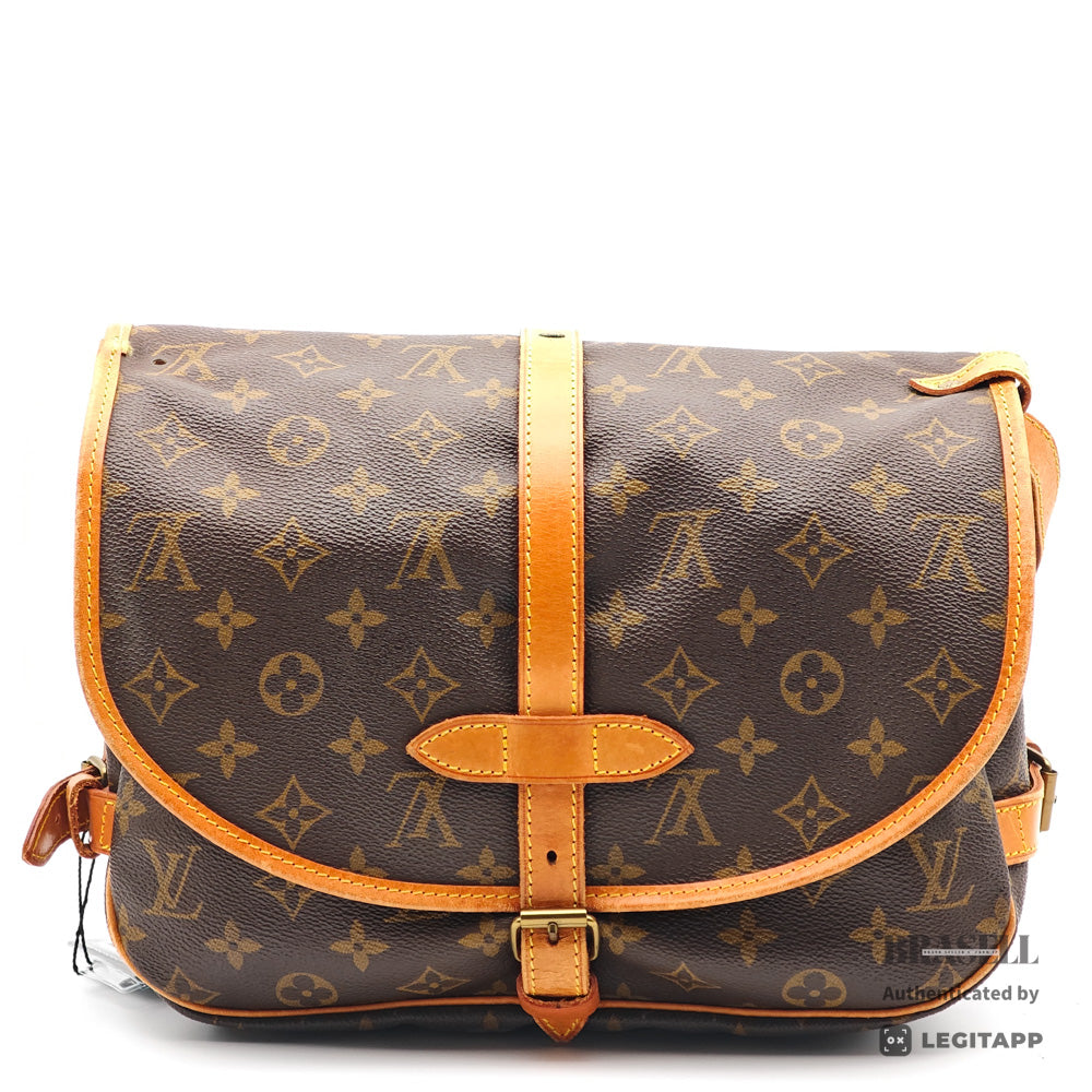 LOUIS VUITTON Saumur 30 Monogram Canvas Brown Shoulder Bag 【ImportFeeFREE】