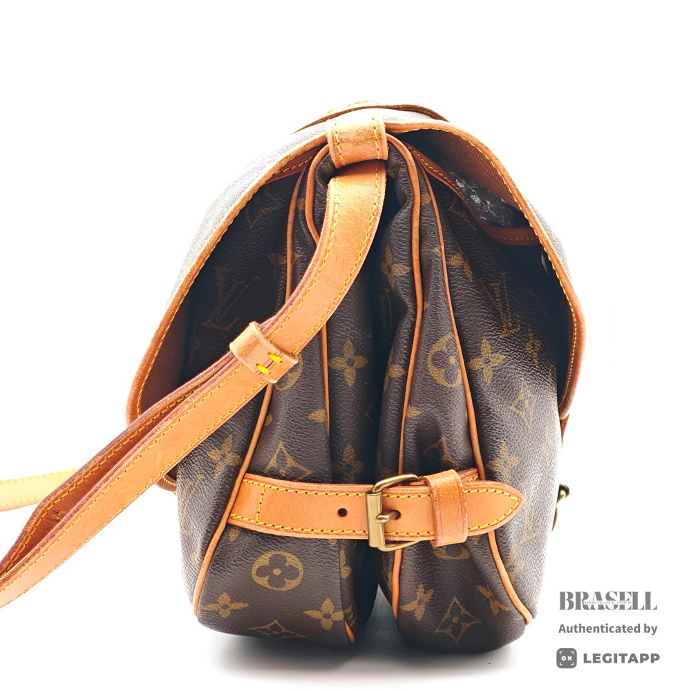 LOUIS VUITTON Saumur 30 Monogram Canvas Brown Shoulder Bag 【ImportFeeFREE】