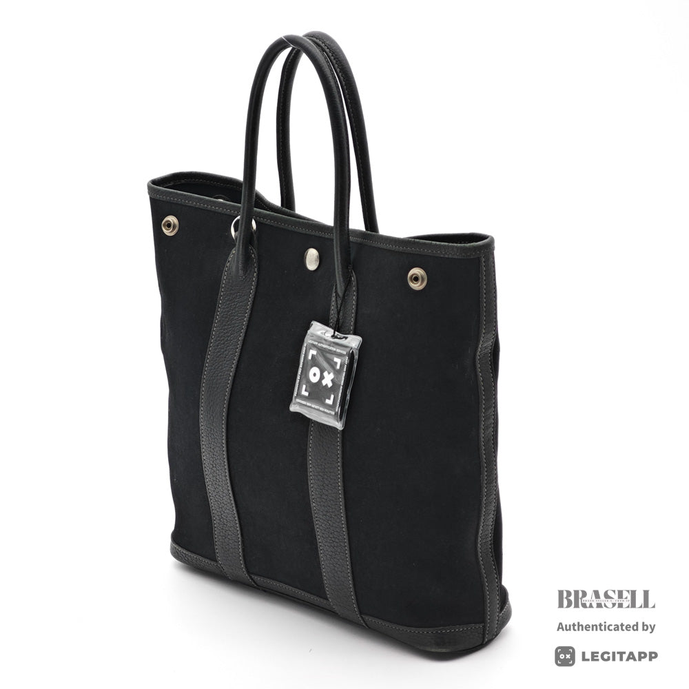 HERMES Garden File PM Toile Canvas Black Shoulder Bag 【ImportFeeFREE】
