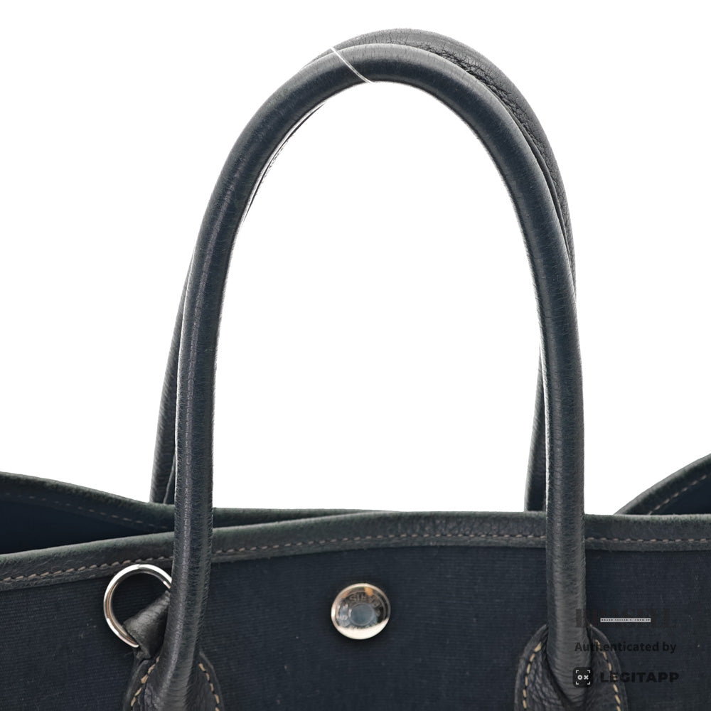 HERMES Garden File PM Toile Canvas Black Shoulder Bag 【ImportFeeFREE】